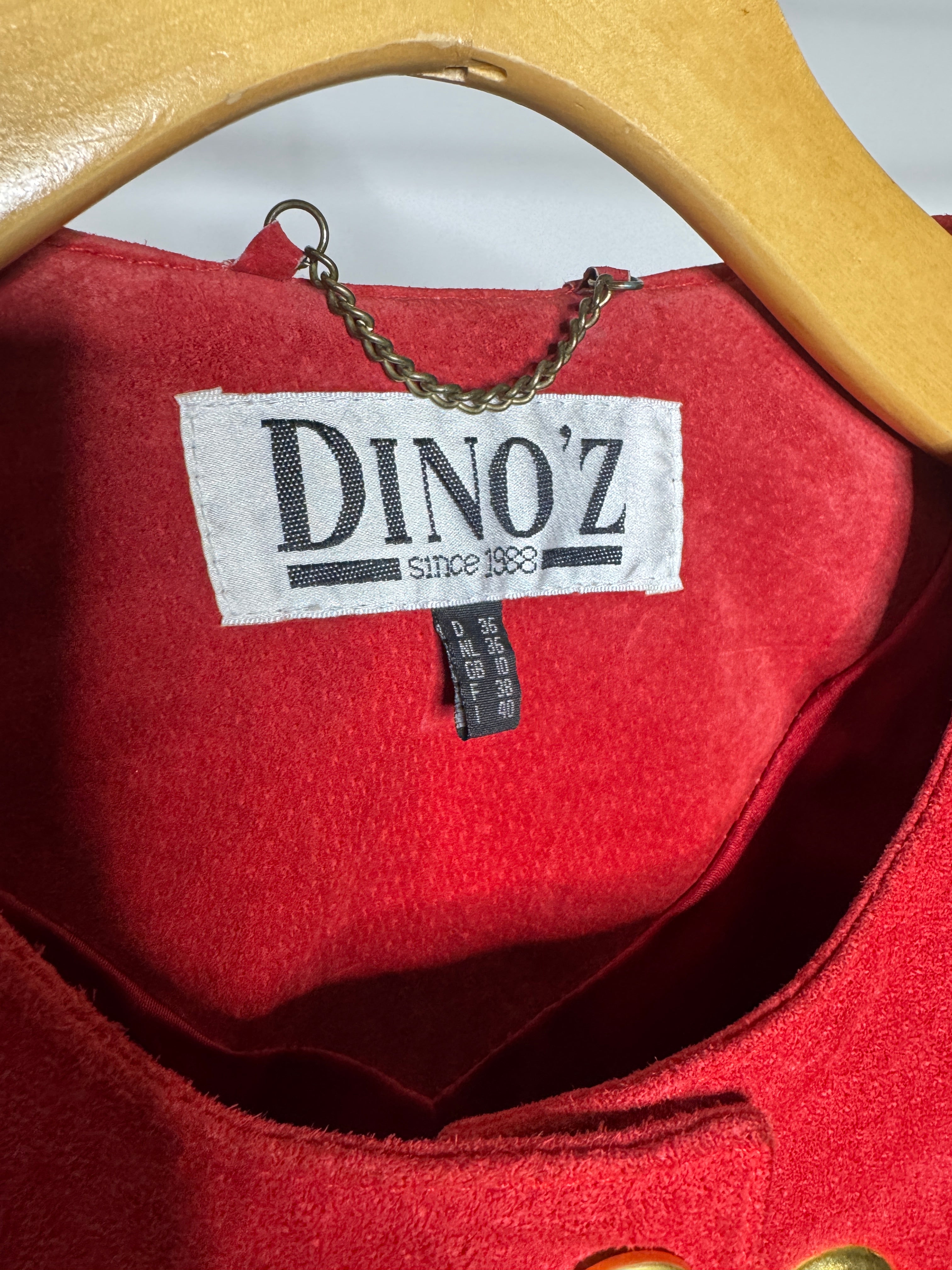 Vintage Dino’Z Red Suede Grommet Jacket