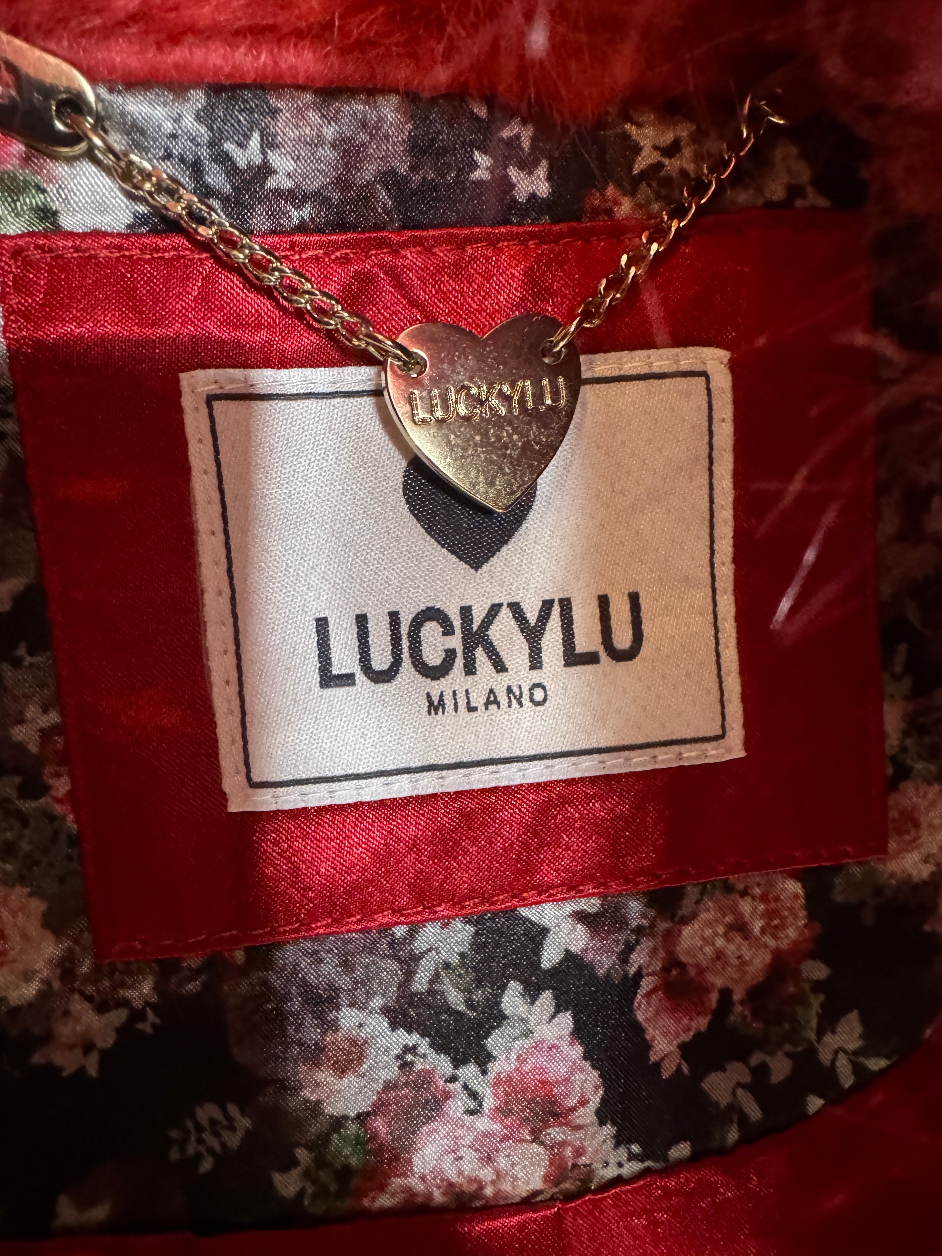 Preloved Lucky Lu Milano Red Faux Fur Coat