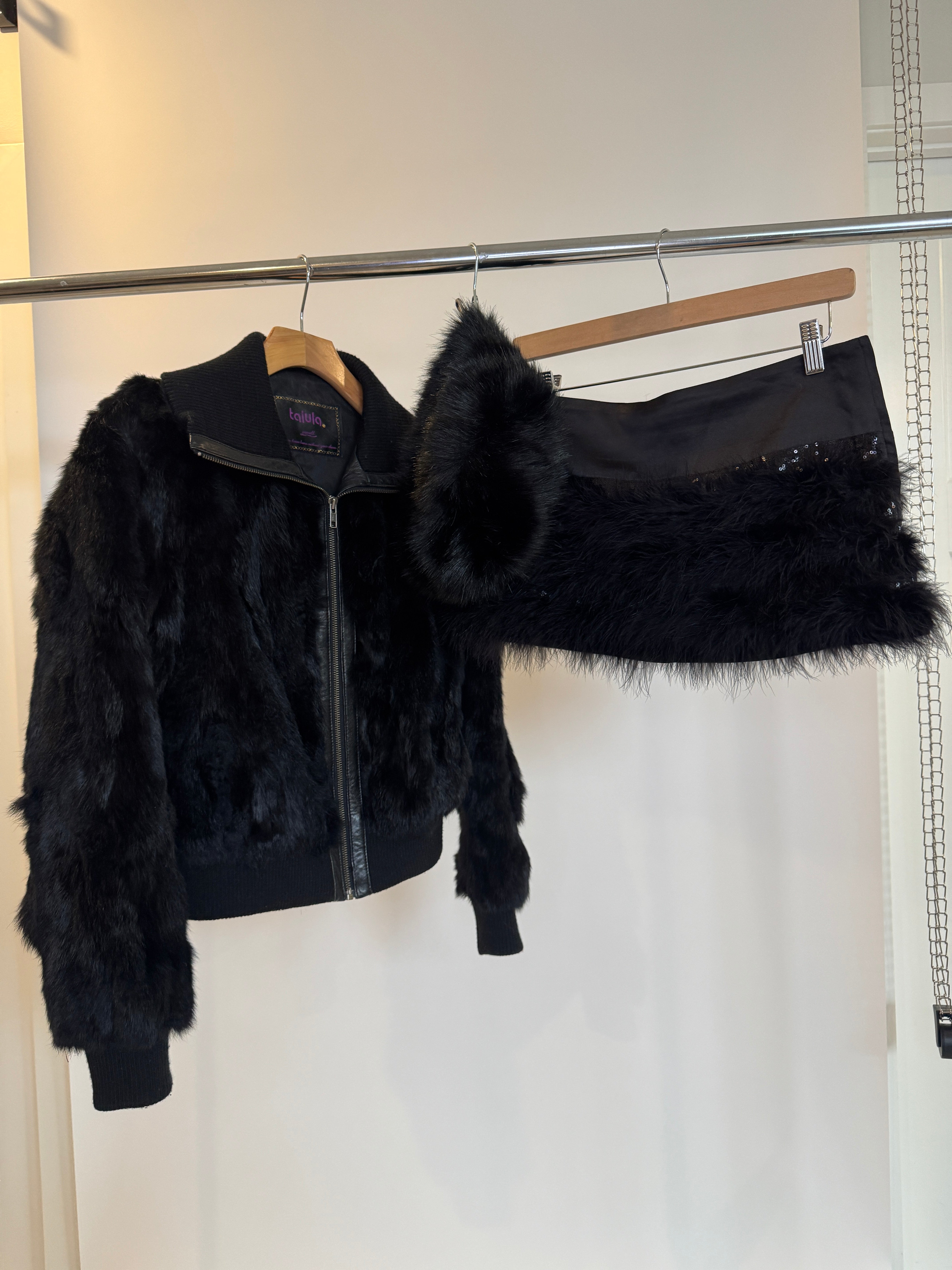 Vintage Black Fur 3-Piece Set