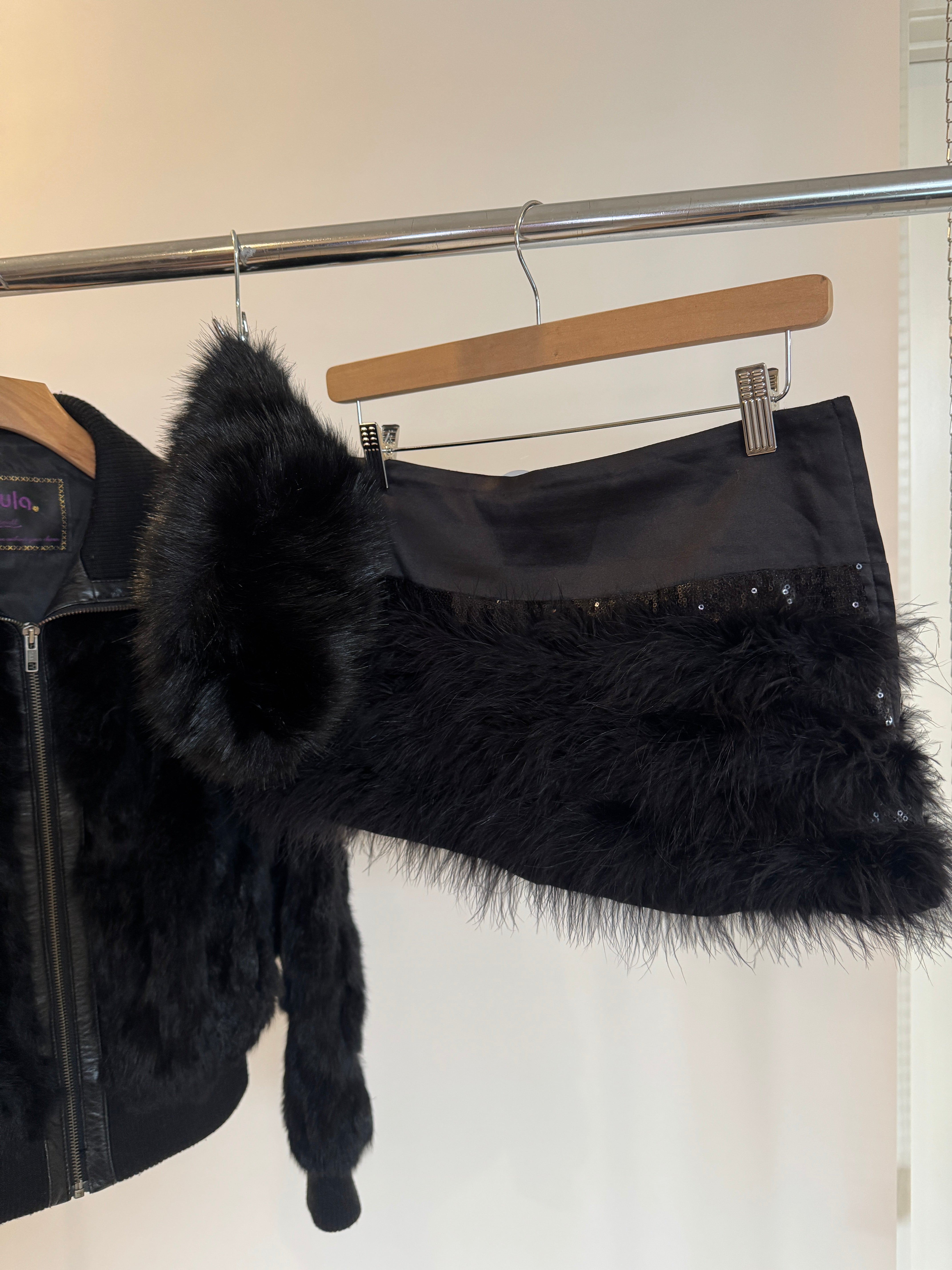 Vintage Black Fur 3-Piece Set