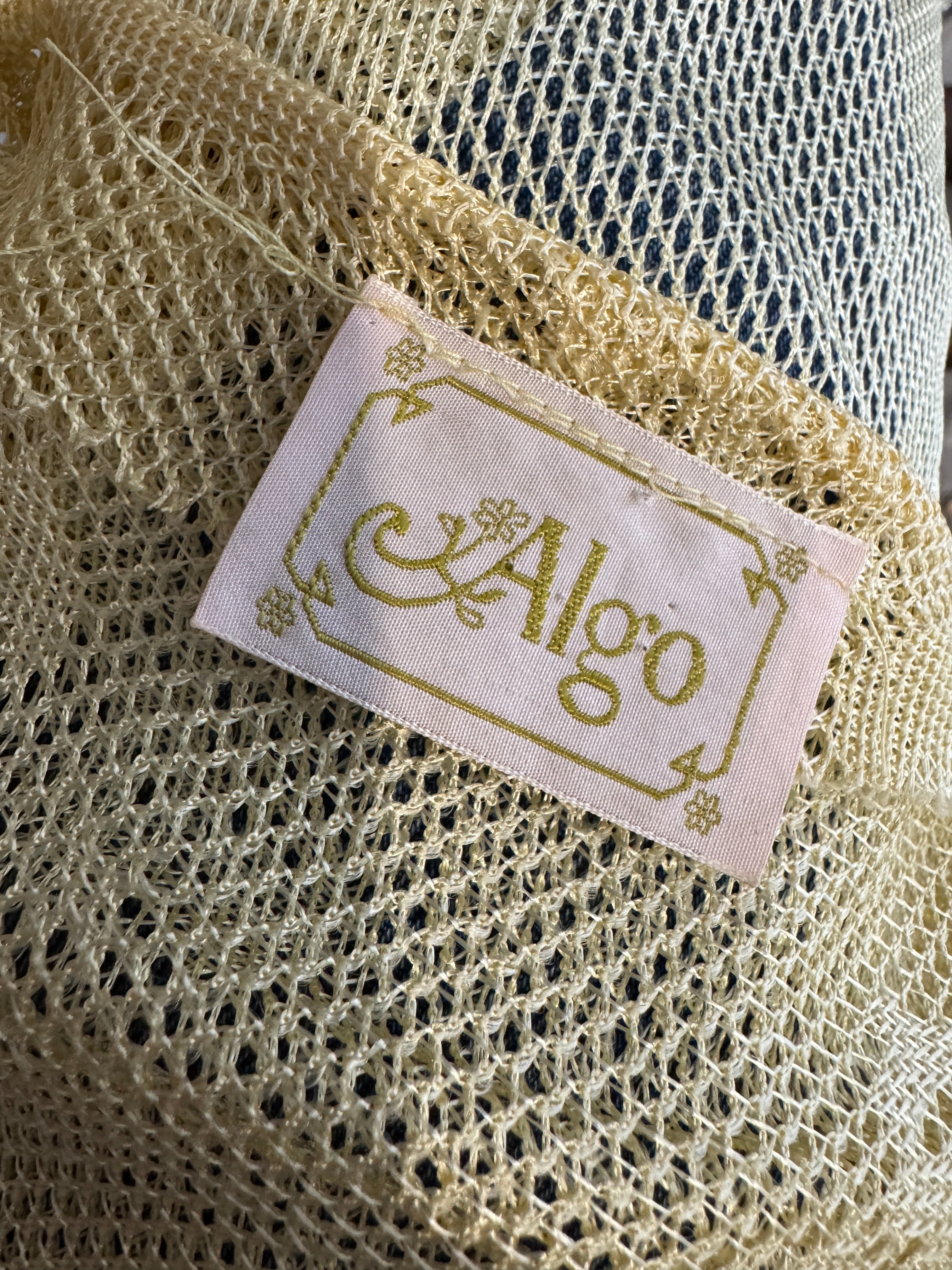 Vintage Algo Yellow Fringe Mesh Top