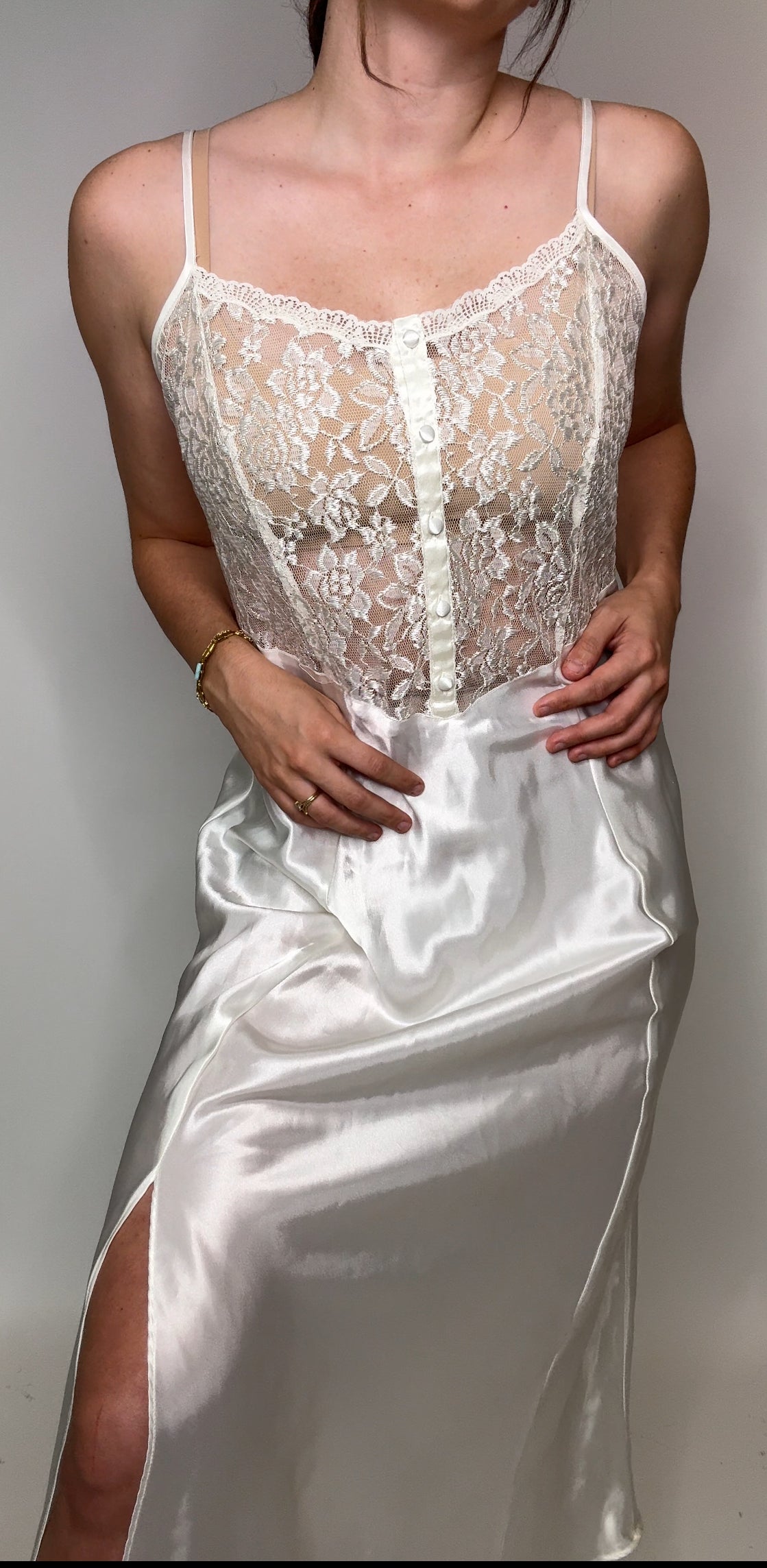 Vintage Cassini Intimates Lace Slip Dress