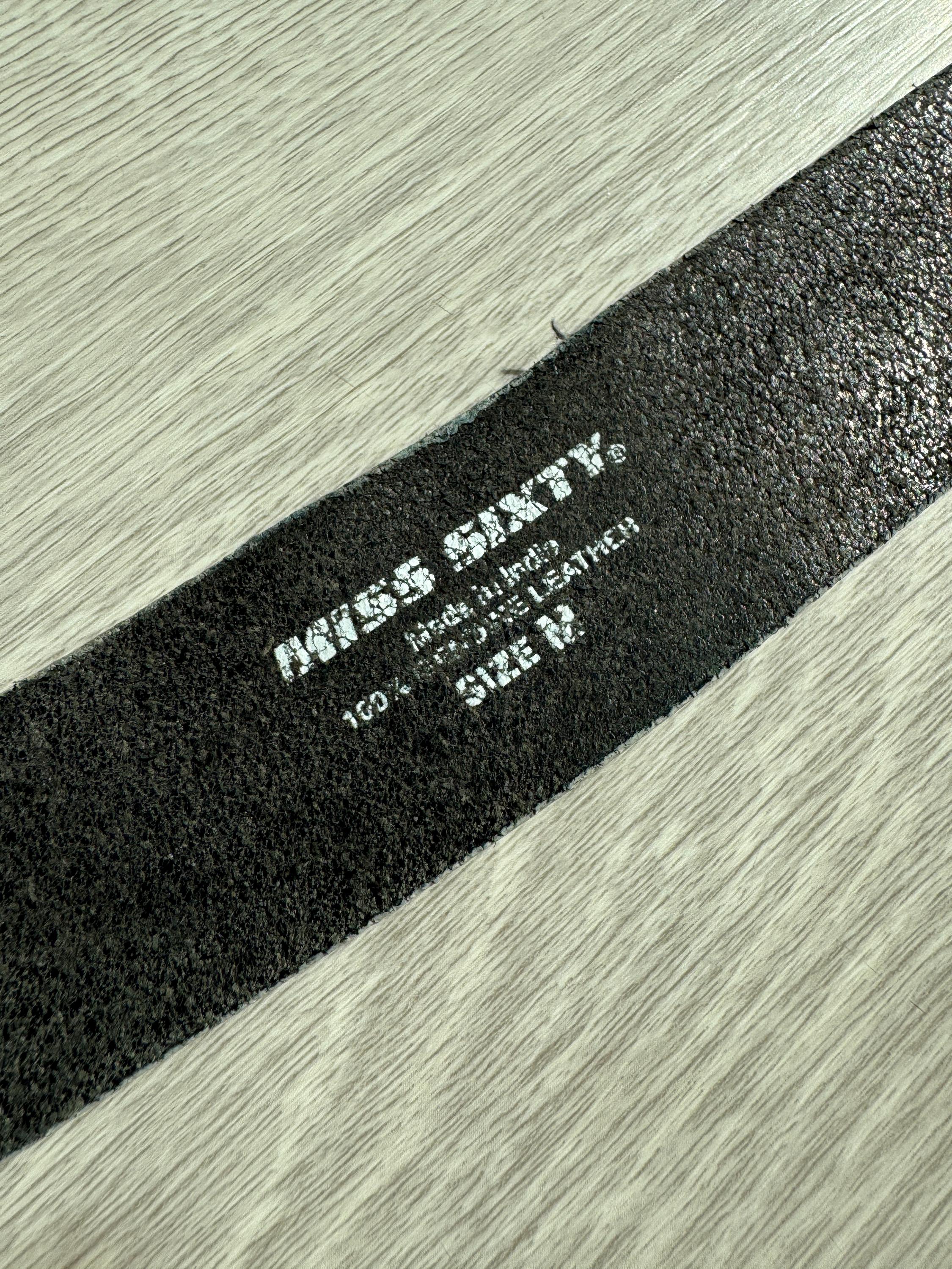 Vintage Miss Sixty Black Leather Embroidered Logo Belt