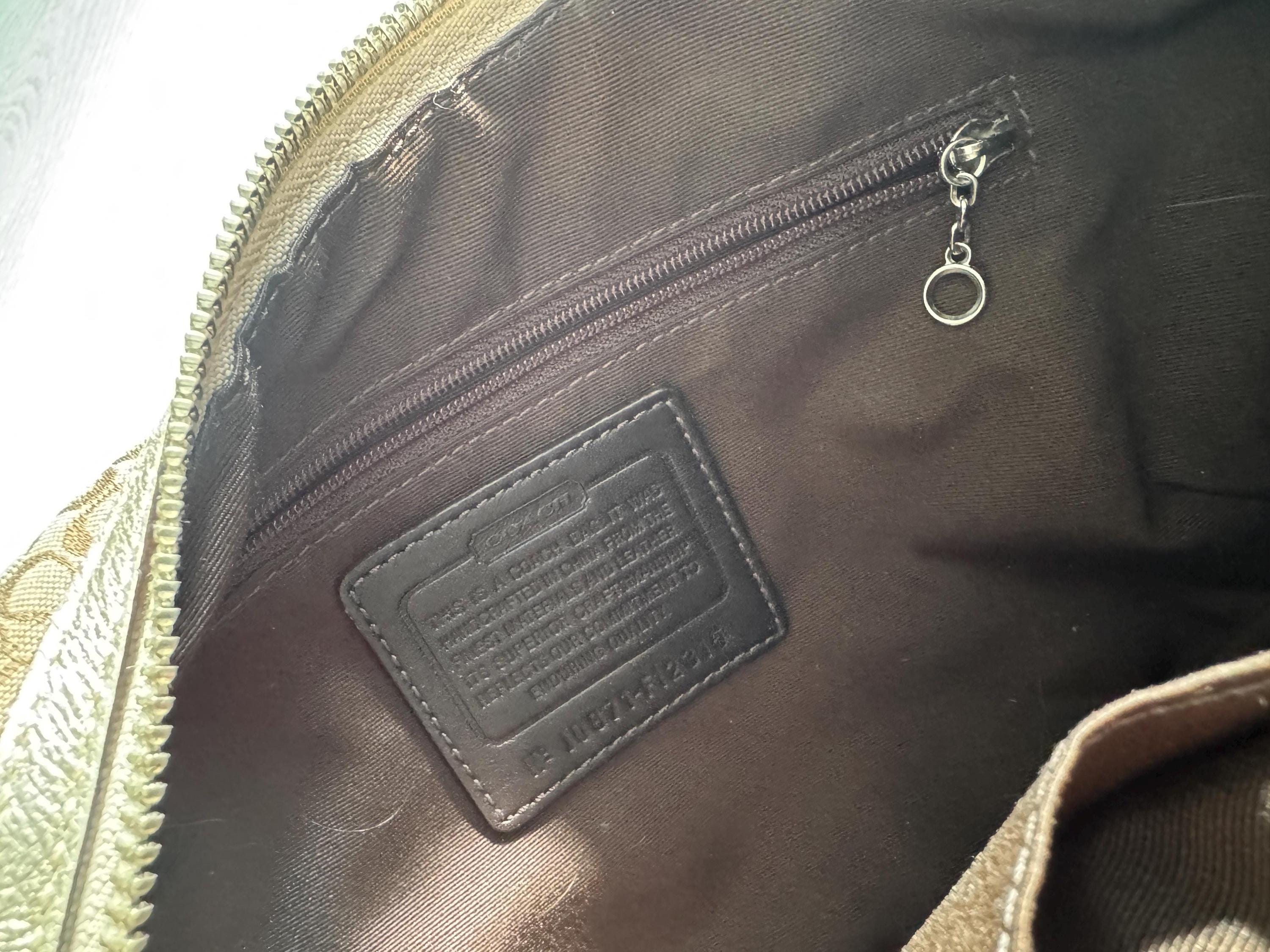 Vintage Coach Patchwork Shoulder Bag – Signature Jacquard Metallic Trim Hobo Purse