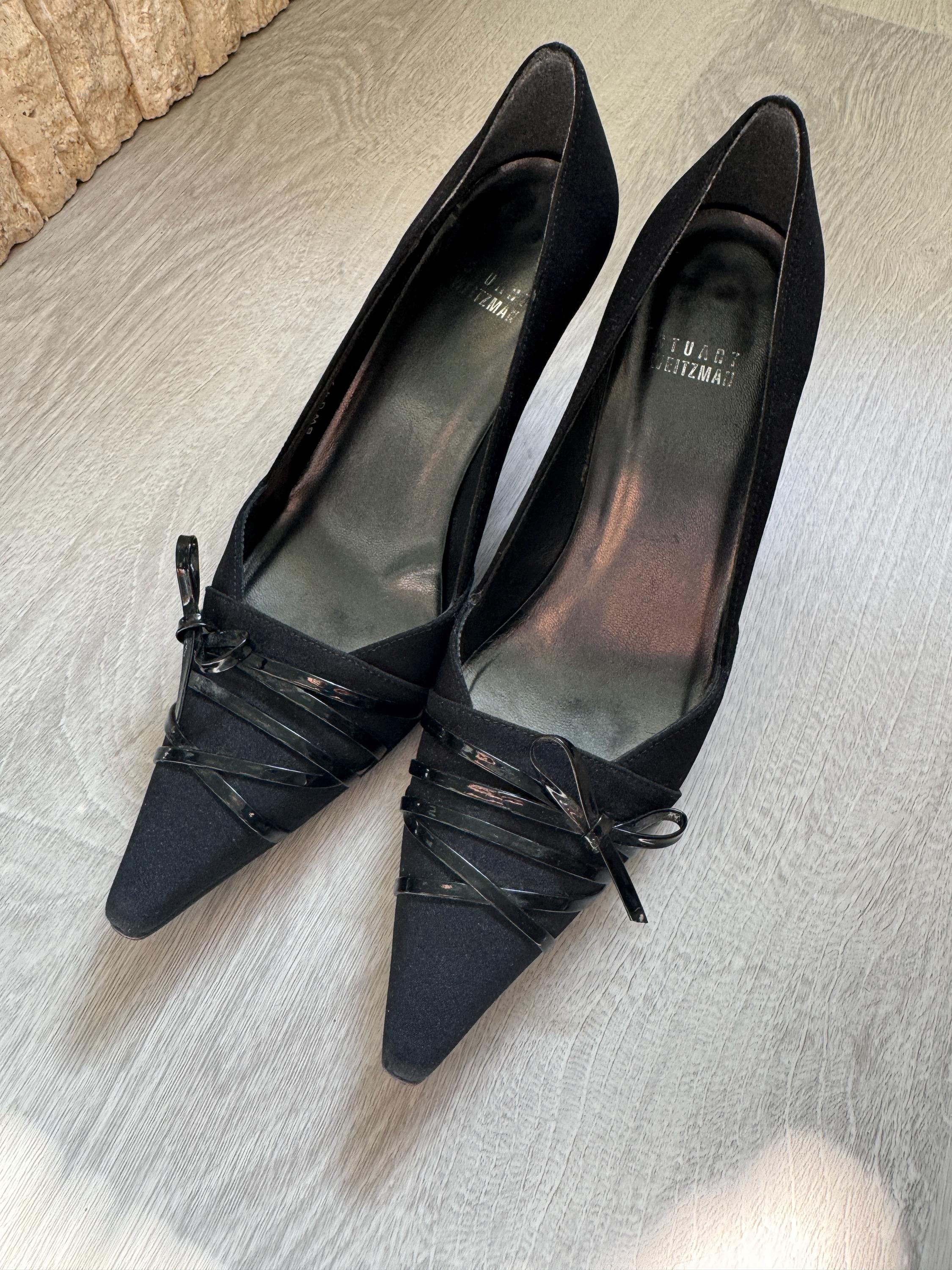 Vintage Stuart Weitzman Black Pointed Toe Heels