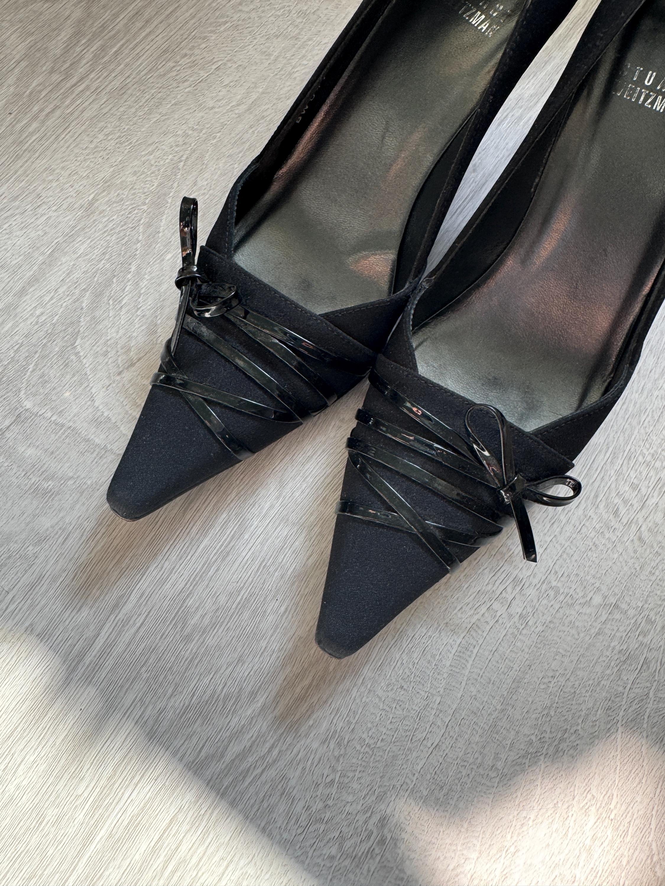 Vintage Stuart Weitzman Black Pointed Toe Heels