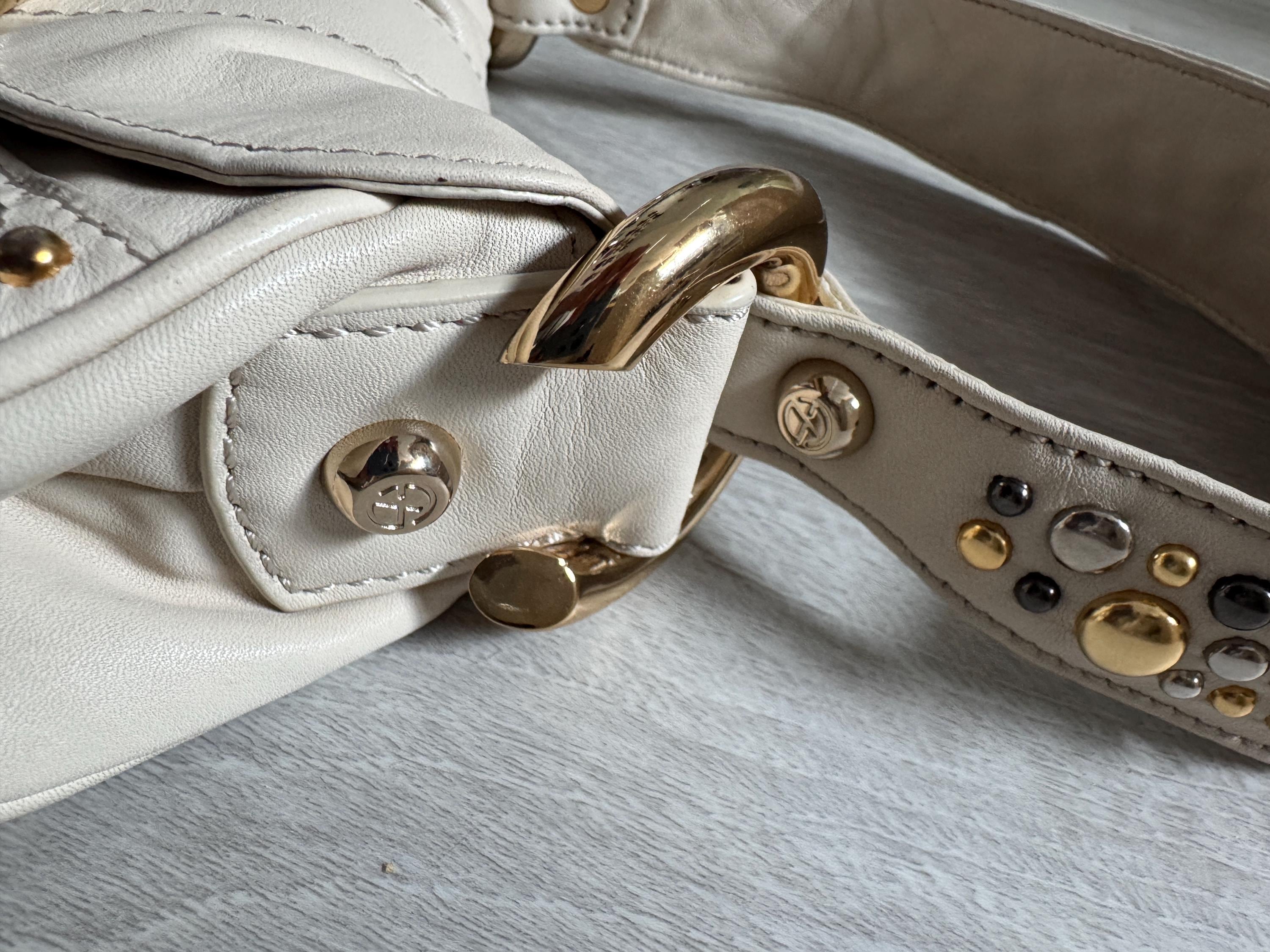 Vintage Francesco Biasia Brown Leather Shoulder Bag 2000s Italian Designer Handbag