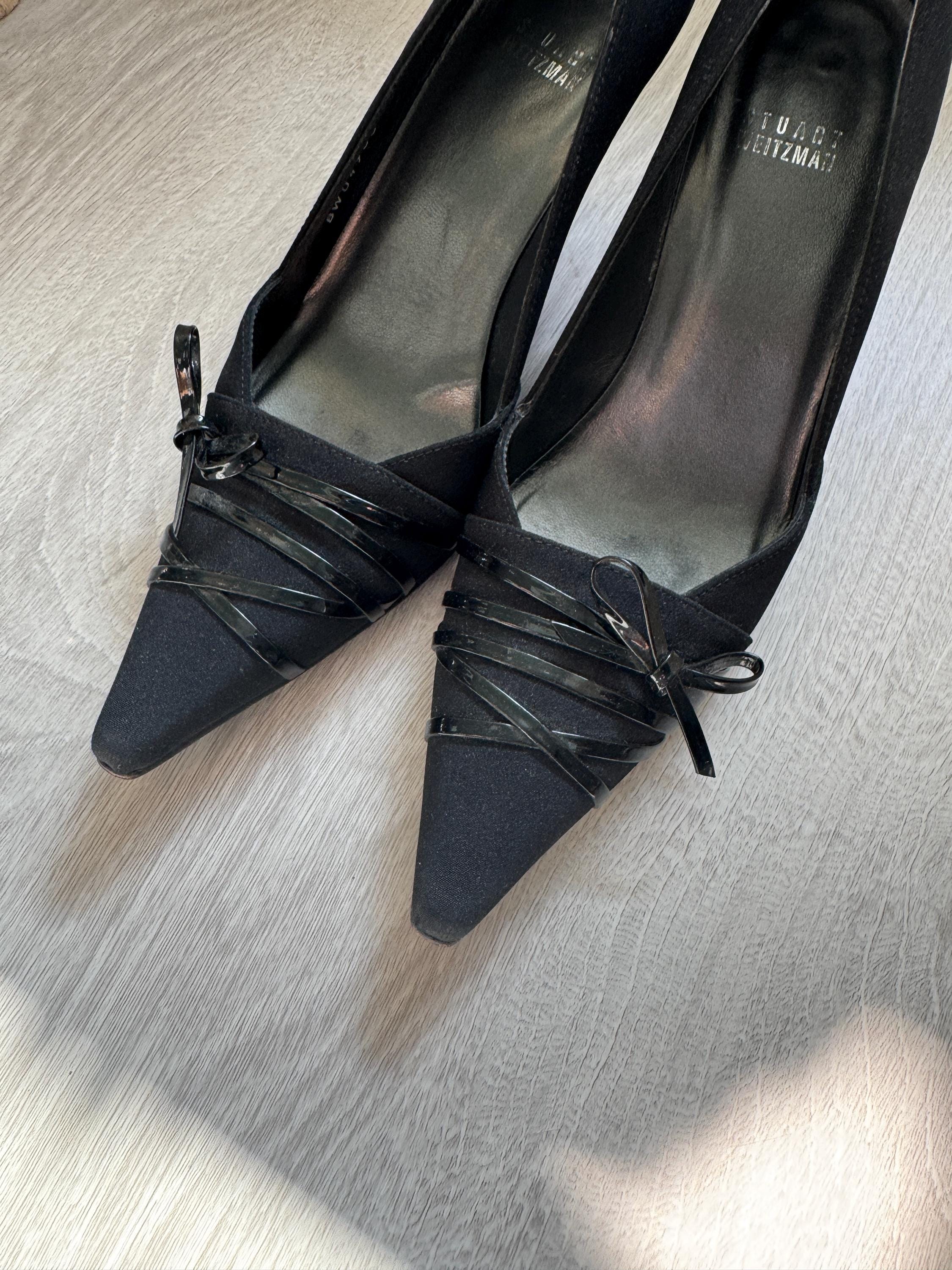 Vintage Stuart Weitzman Black Pointed Toe Heels