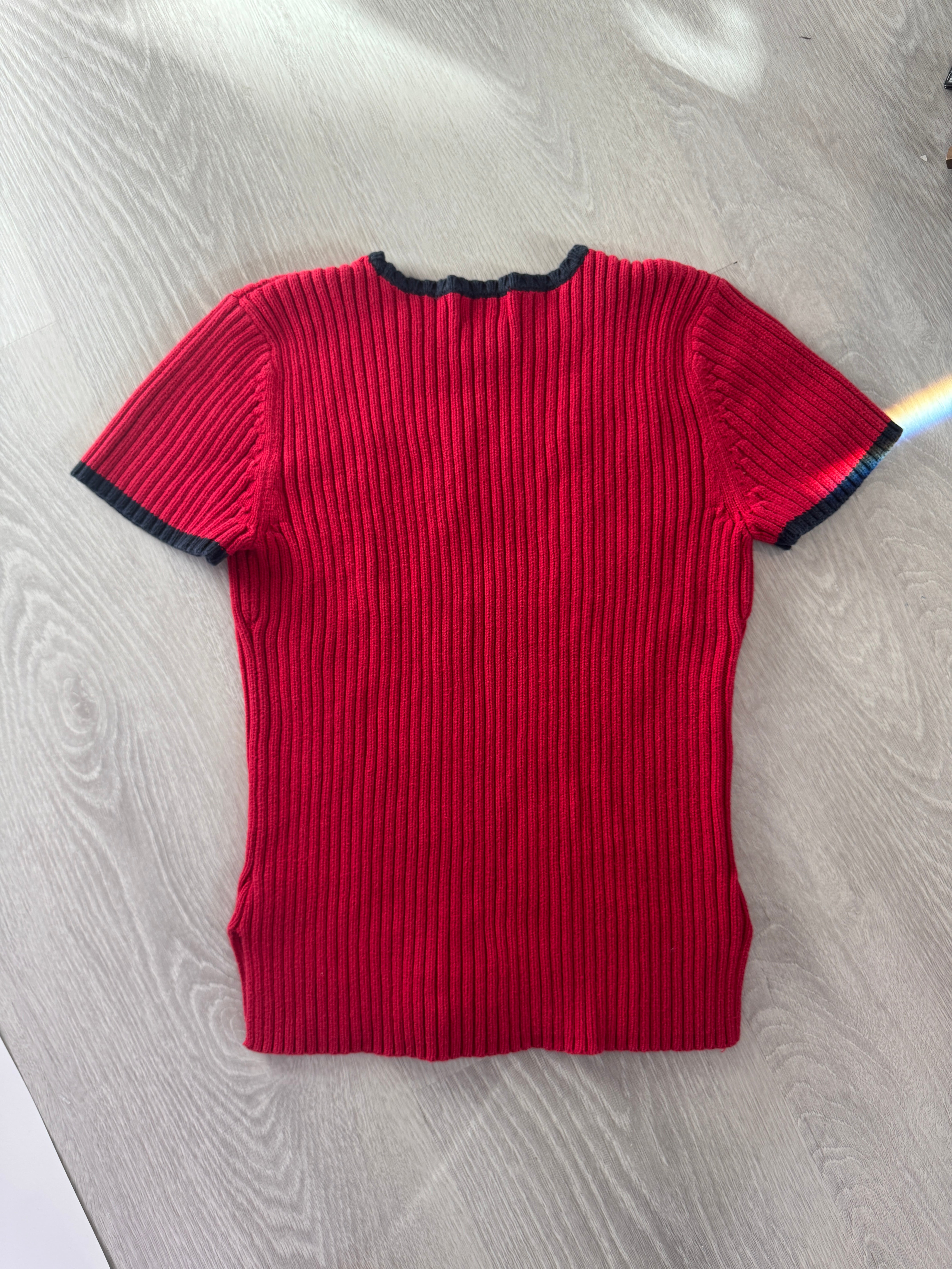 Vintage Polo Jeans Co. Ralph Lauren Flag Ribbed Knit Top