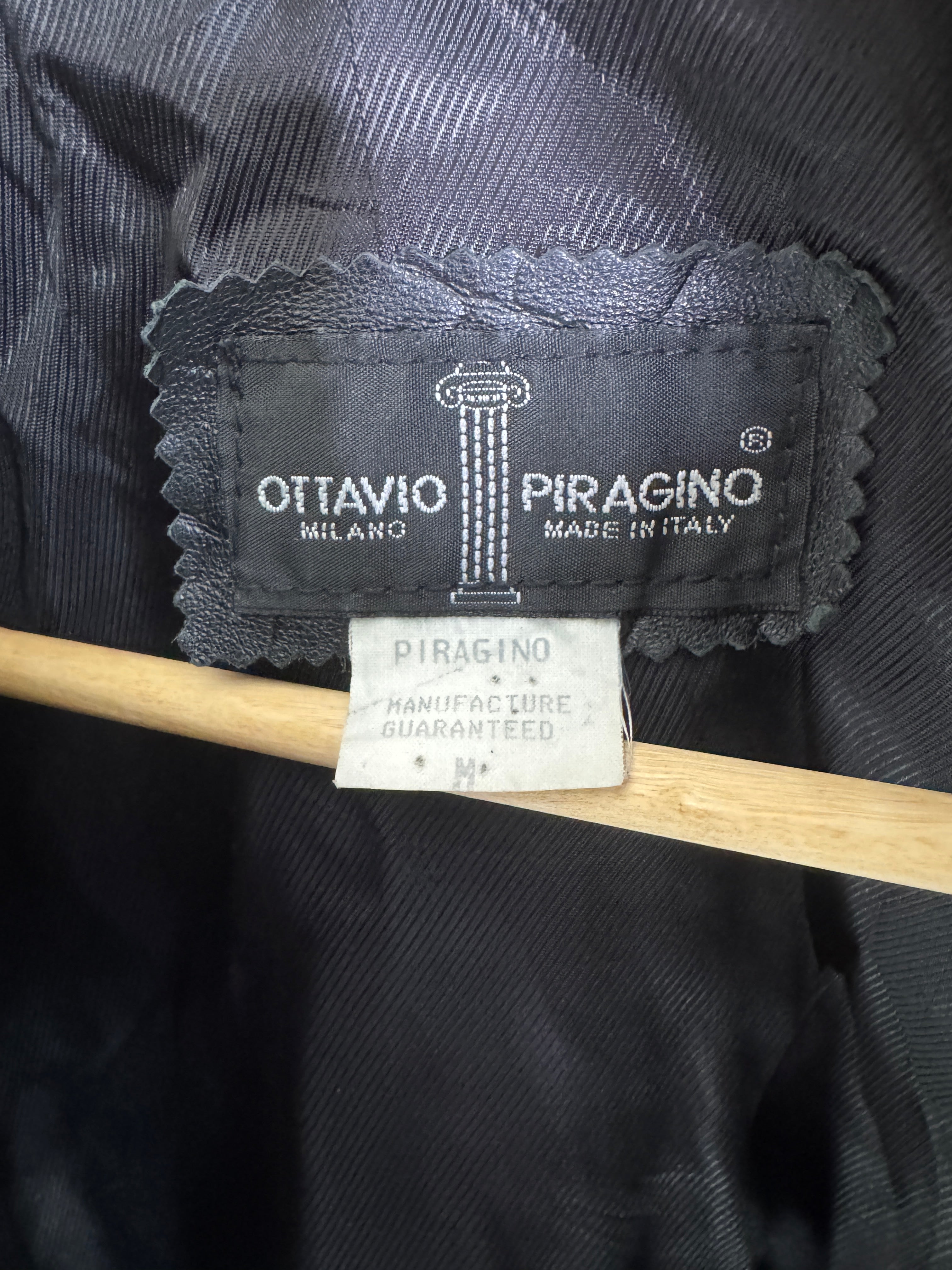 Vintage Italian Leather Croc-Embossed Jacket & Pant Set by Ottavio Piragino