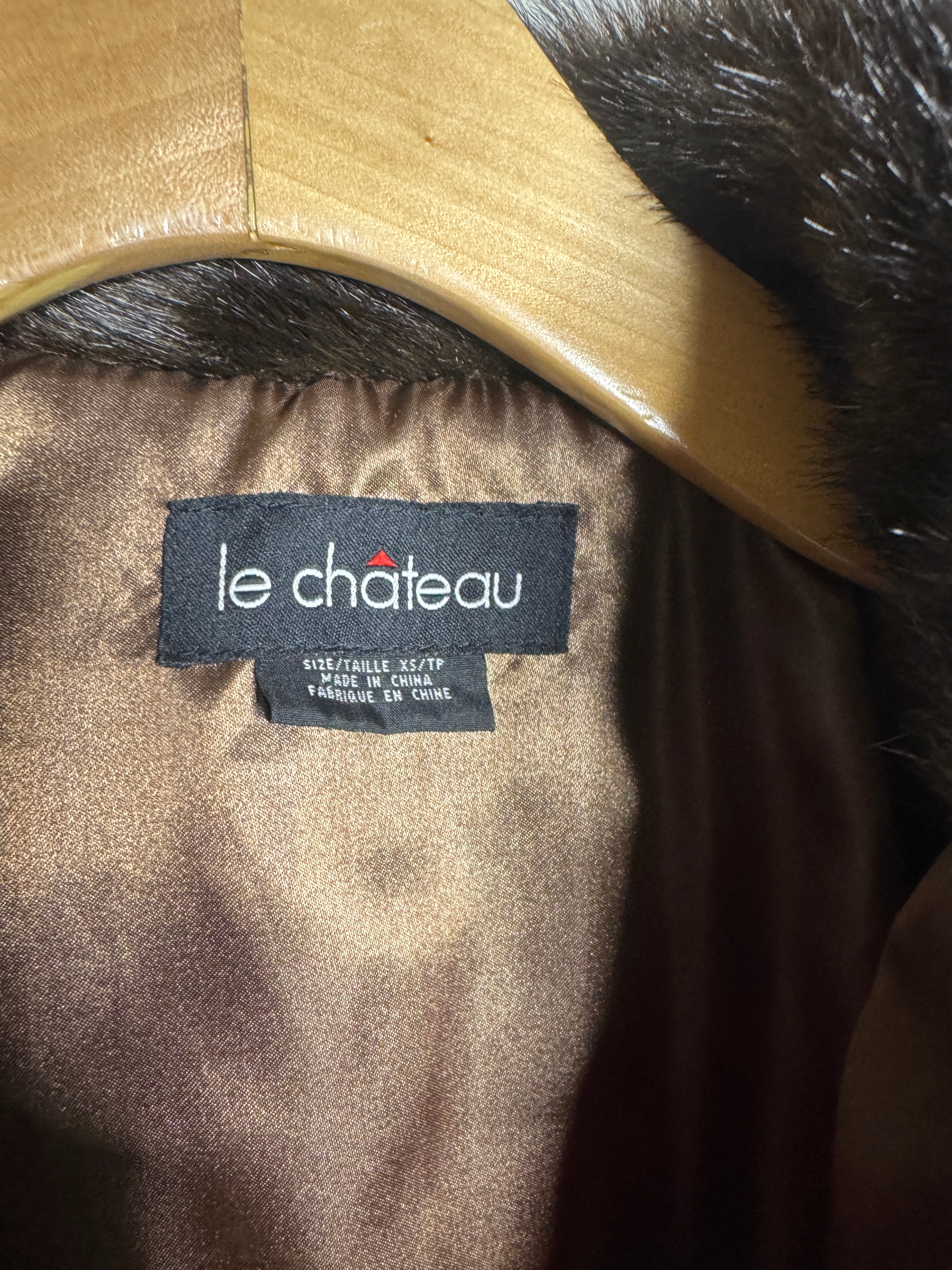 Vintage Le Château Chocolate Faux Fur Jacket