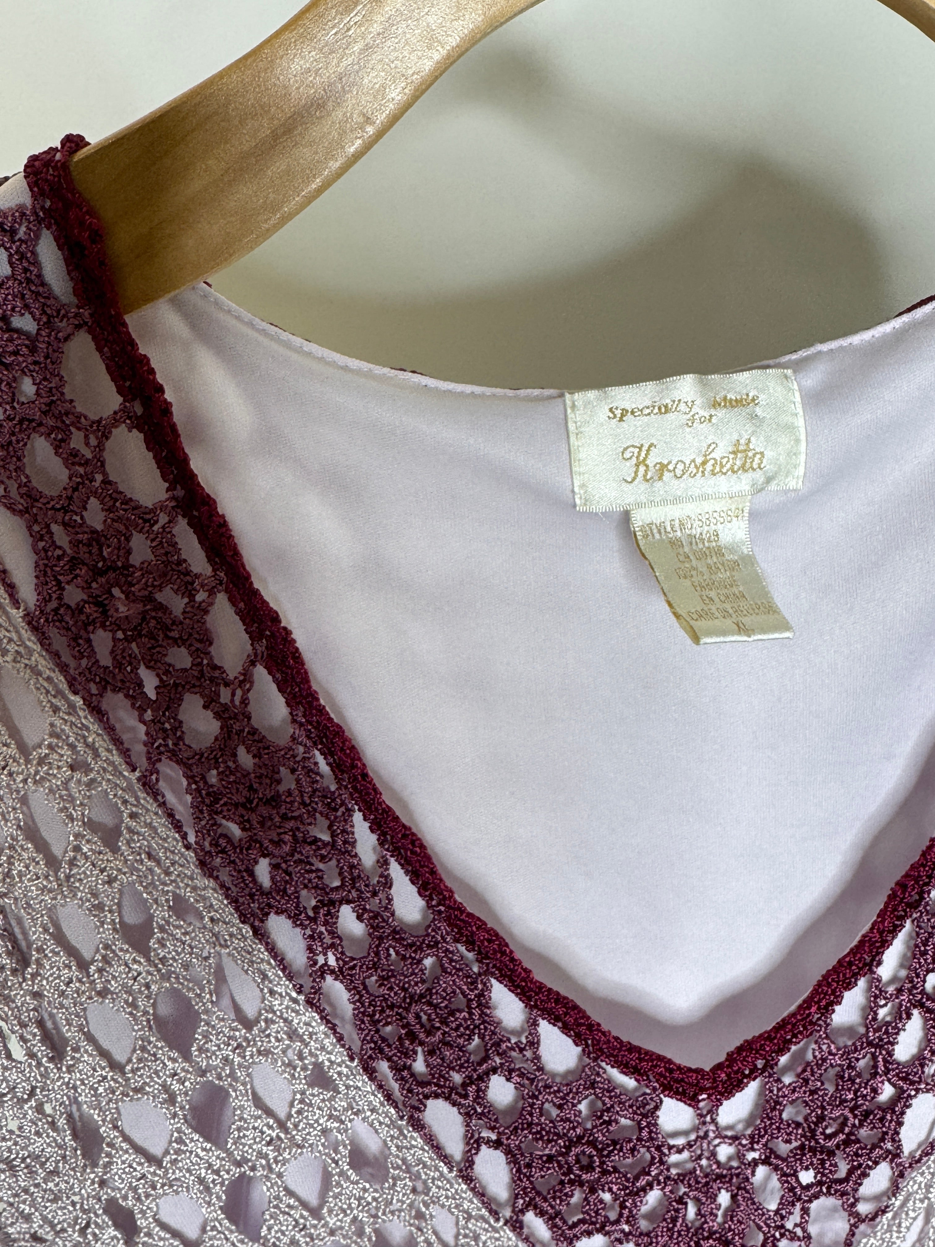 Vintage Purple Kroshetta Crochet Dress