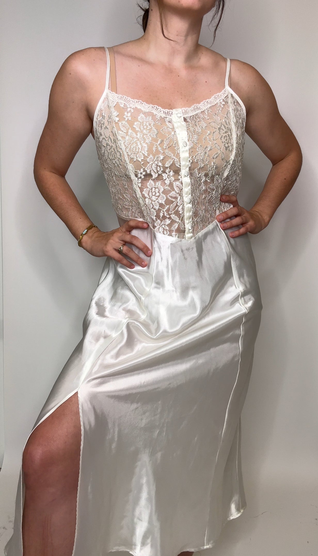 Vintage Cassini Intimates Lace Slip Dress