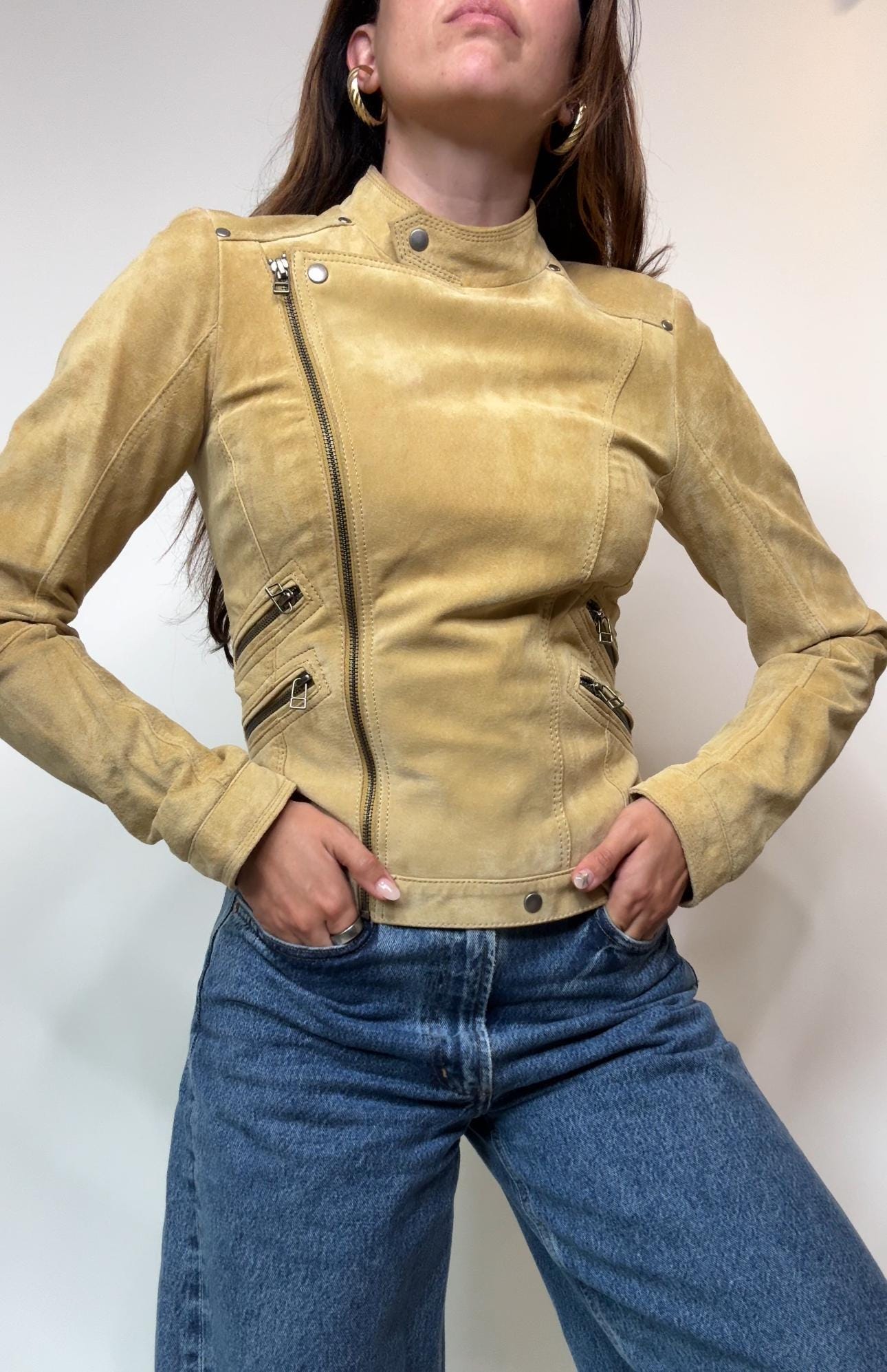 Danier Vintage Suede Moto Jacket